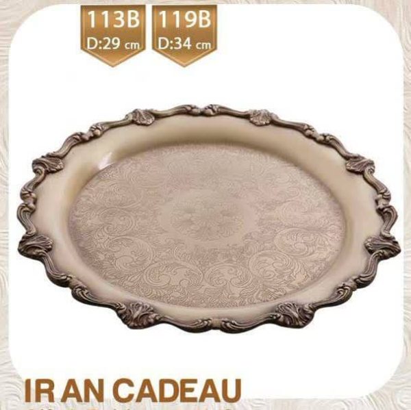 سینی گرد کنگره ای 27 برنزی113b