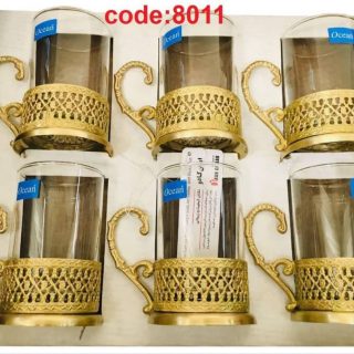 چایخوری طرح ایتالیا برنزی استکان خارجی8011b