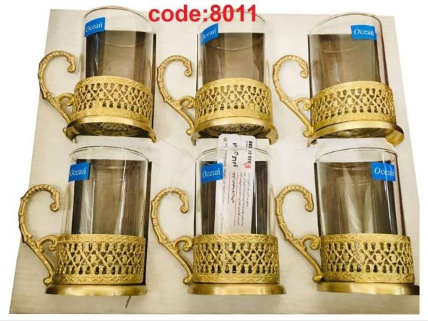 چایخوری طرح ایتالیا برنزی استکان خارجی8011b