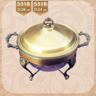 سوپ خوری گرد مدرن شمعدار برنزی بابلور و درب531b