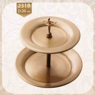 ظرف گرد دوطبقه 20 عروسکی برنزی231b