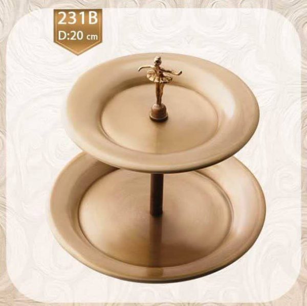 ظرف گرد دوطبقه 20 عروسکی برنزی231b